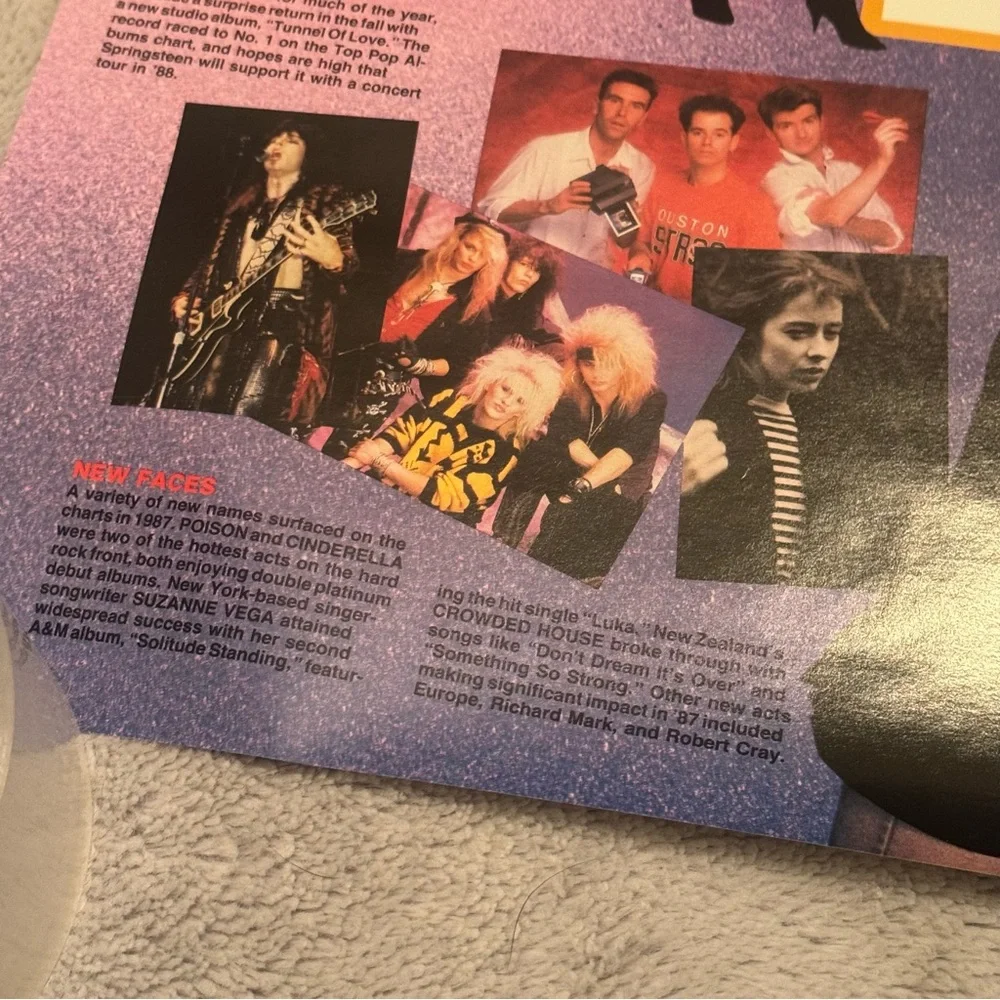 Pringles Billboard Rock ’87‎ 1987 Promo Poster Madonna Bon Jovi U2 Whitney
